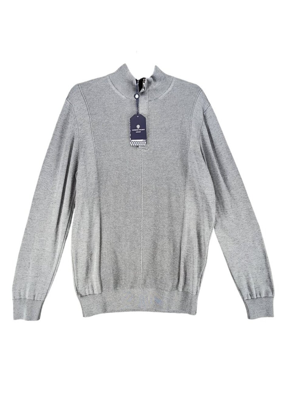 Luchiano Visconti Sweater Mens Medium Gray Long Sleeve 1/4 Zip *NWT*